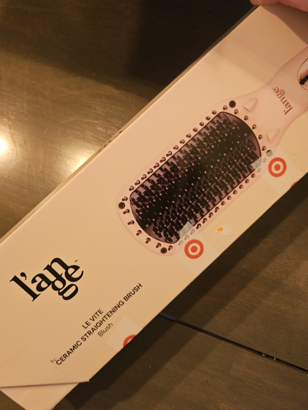 Lange Ceramic Straightening Brush in Blush Pink